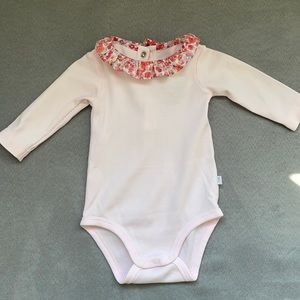 Jacadi girls 3m pink onesie with Liberty print